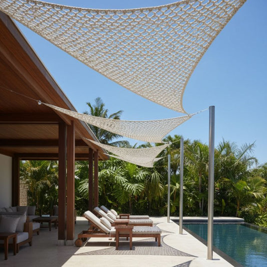 Macramé schaduwdoek driehoek- 4Shine