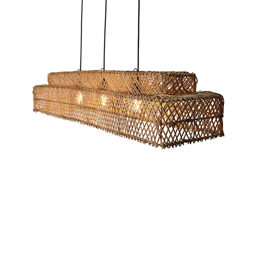 Rattan pendant lamp Pacha -120×32 cm- rectangular rattan pendant lamp – 4Shine 