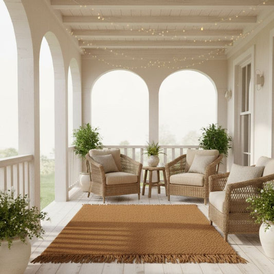 Kokos vloerkleed met franjes 80×150 cm – rechthoekig vloerkleed – 4shine